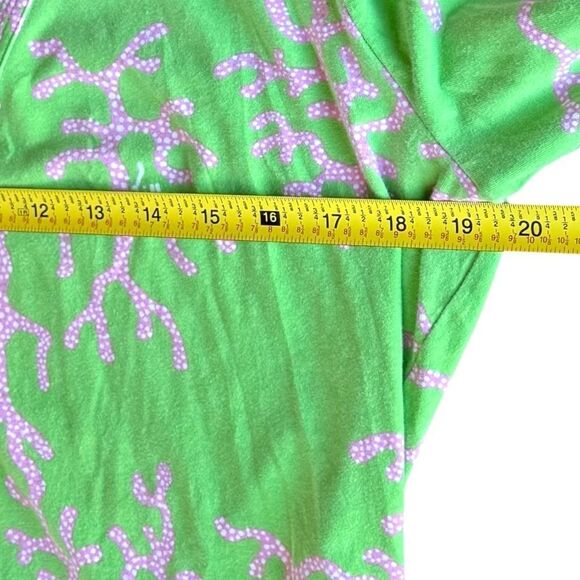 Lilly Pulitzer Joy Green & Pink Colorful Printed Pullover Tunic Top. Medium. - Picture 3 of 6